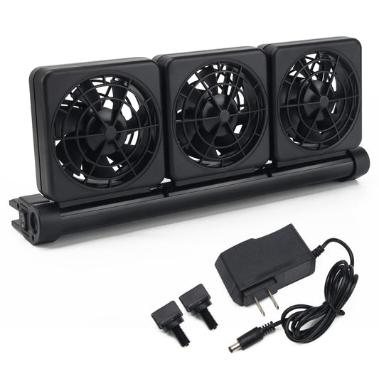 Aquarium Fan 2 3 4 Heads, Aquarium Chillers Cooling Fan Adjustable Fish Tank Cooling Fan with 2 Wind Speed Fan for Water Tank, Aquarium Tank Chiller (4 Head) - Buy The Sea Aquatics