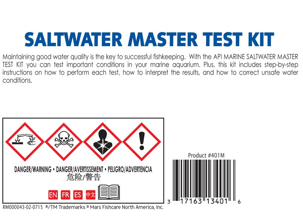 API SALTWATER MASTER TEST KIT 550-Test Saltwater Aquarium Water Test Kit
