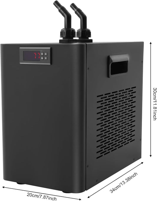 42Gal Aquarium Chiller, 1/10 HP 110V Aquarium Chiller Fish Tank Chiller Air - Cooled Fish Tank Water Cooling System 32~122℉ Temp Adjustable for Home, Fish Market, Coral Shrimp Farming - Buy The Sea Aquatics