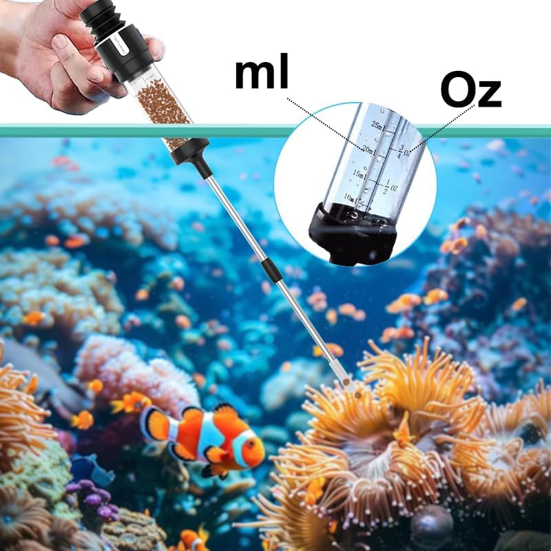 Carefree Fish Aquarium Siphon Upgraded Turkey Baster Fish Poops Collector Feeding Tube for Fish and Coral