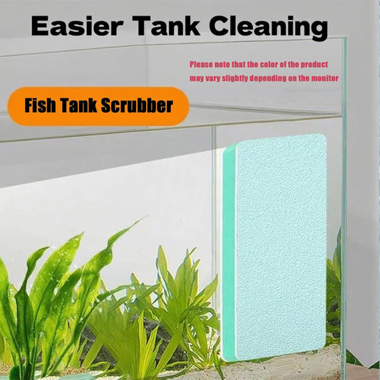 3 Packs Aquarium Limescale Remover, Dual-Action Fish Tank Glass Scraper & Sponge, Handheld Non-Scratch Cleaning Pad for Small Glass Aquarium Maintenance