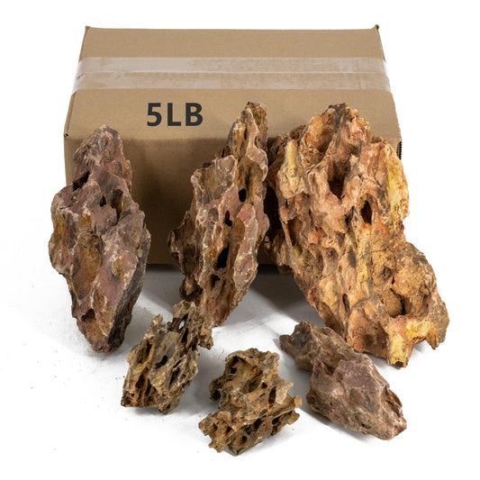 Dragon Rocks Aquarium Rock aquascaping Natural Stone Rocks Fish Tank Decor Rocks for Aquariums Landscaping Model Tank Decoration Aquarium Miniature -20lb (2-8 inch)