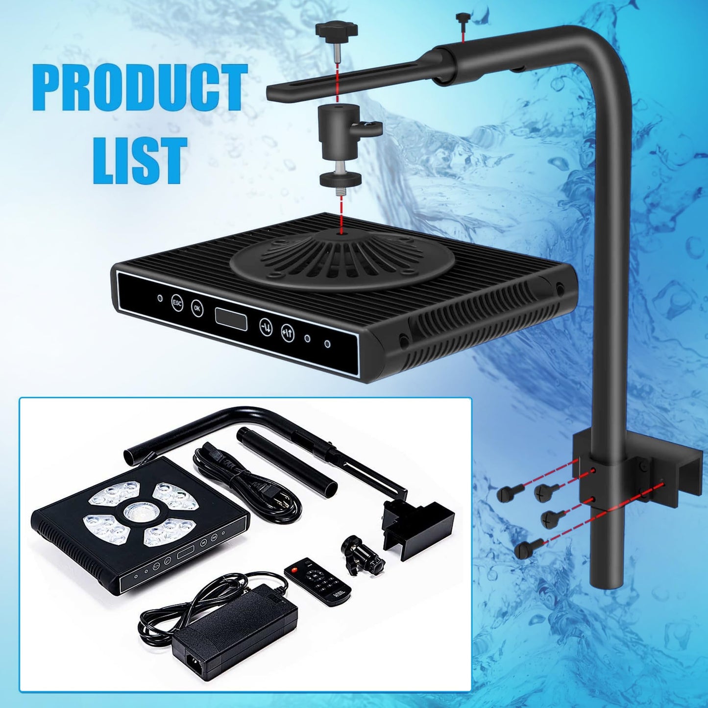 Aquarium Lights-100 watt 5 Channels Sunrise Sunset Moonlight Reef Lights for Coral SPS LPS Saltwater Tank