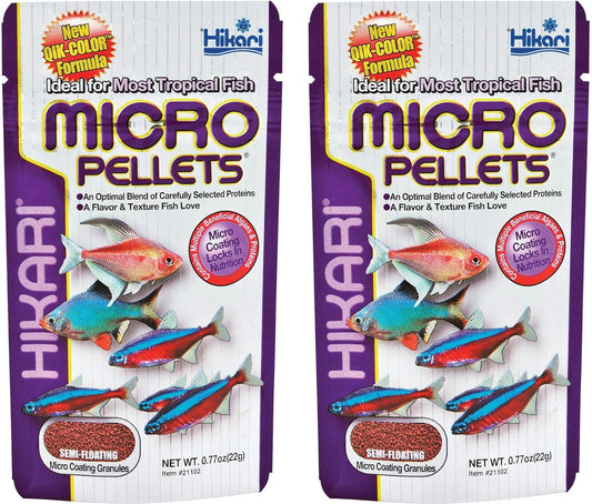 Hikari Tropical Semi-Floating Micro Pellets Fish Food, 0.77 Oz (22g)