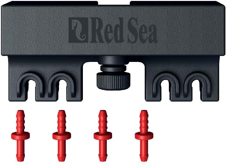 Red Sea ReefDose Deluxe 4 Color Dosing Tube Kit Red Yellow Orange Pink | Saltwater Marine Aquarium Dosing Pump Tubing Set with Clips and Tubing Holder - Buy The Sea Aquatics