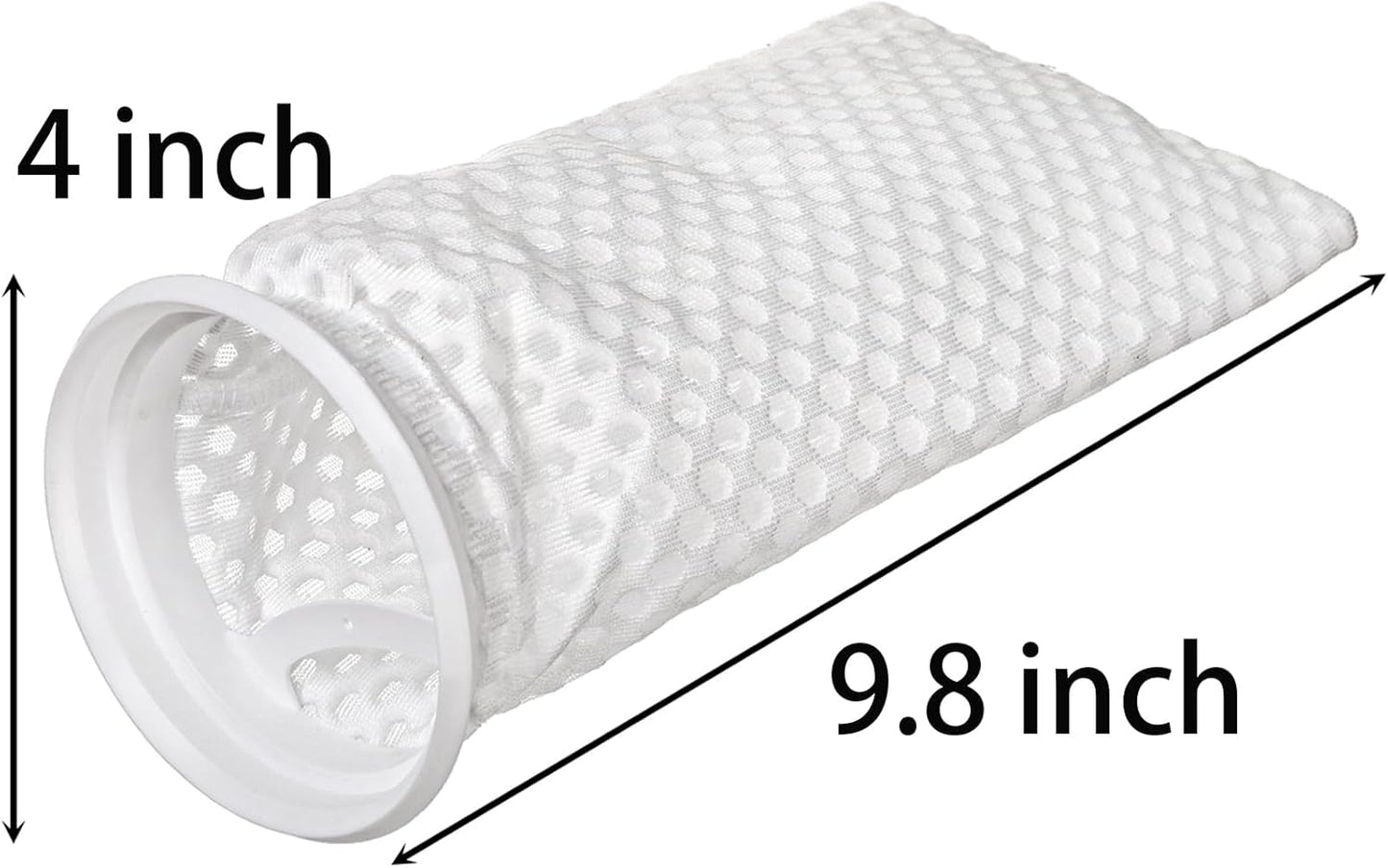 TOPZEA 10 Pack 4 Inch Ring Filter Socks 150 Micron, 3D Honeycomb Aquarium Filter Bag for Saltwater Freshwater Fish Tank, Ponds, Use in Sumps/Overflows, Aquarium Filter Accessory, 9.8 Inch Long - Buy The Sea Aquatics
