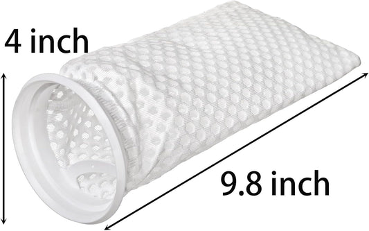 TOPZEA 10 Pack 4 Inch Ring Filter Socks 150 Micron, 3D Honeycomb Aquarium Filter Bag for Saltwater Freshwater Fish Tank, Ponds, Use in Sumps/Overflows, Aquarium Filter Accessory, 9.8 Inch Long - Buy The Sea Aquatics