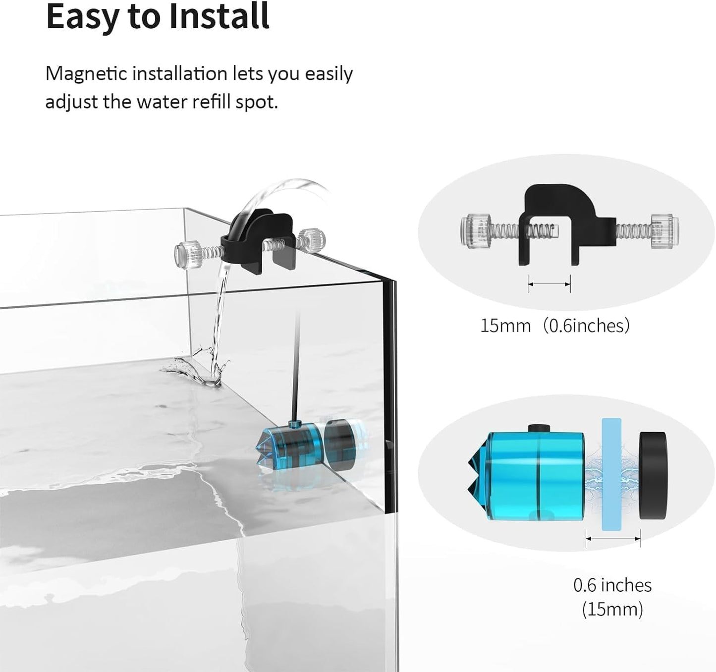 Fzone Aquarium ATO Auto Top Off Refilling System with Dual Optical Sensor for Both Reef and Fresh Tank （Blue)