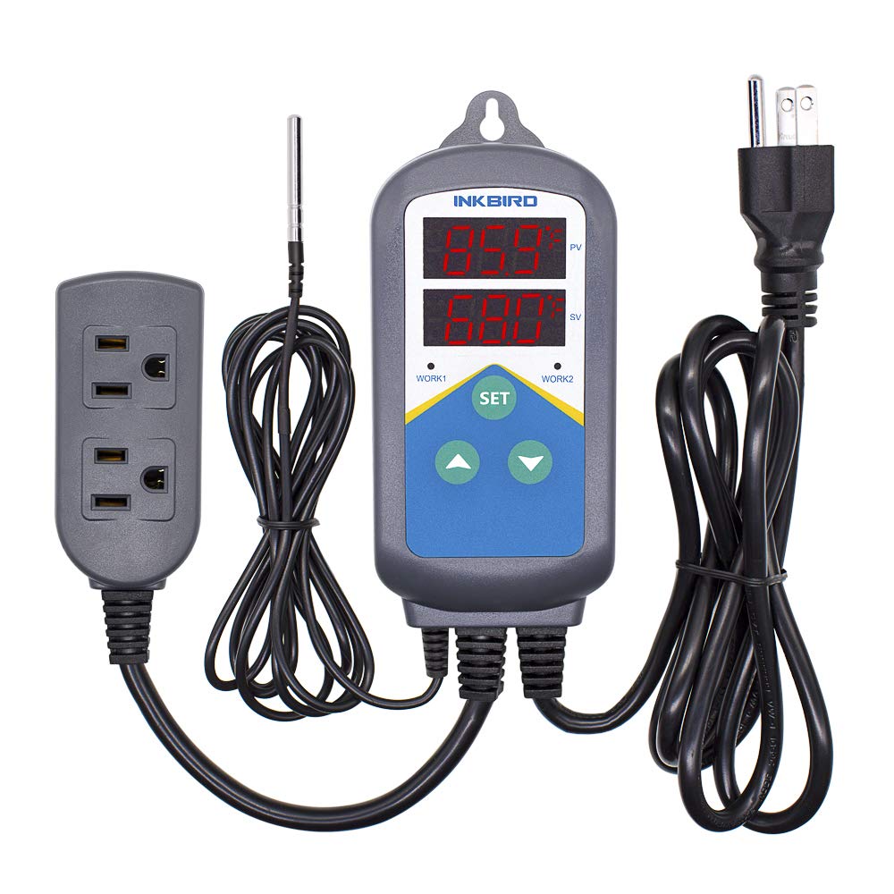 Inkbird Aquarium Heater with Probe Thermostat Fish Ornamental Shrimp Reef Tanks 24 Hours Double Time with Day Night Automatic Temperature Controller