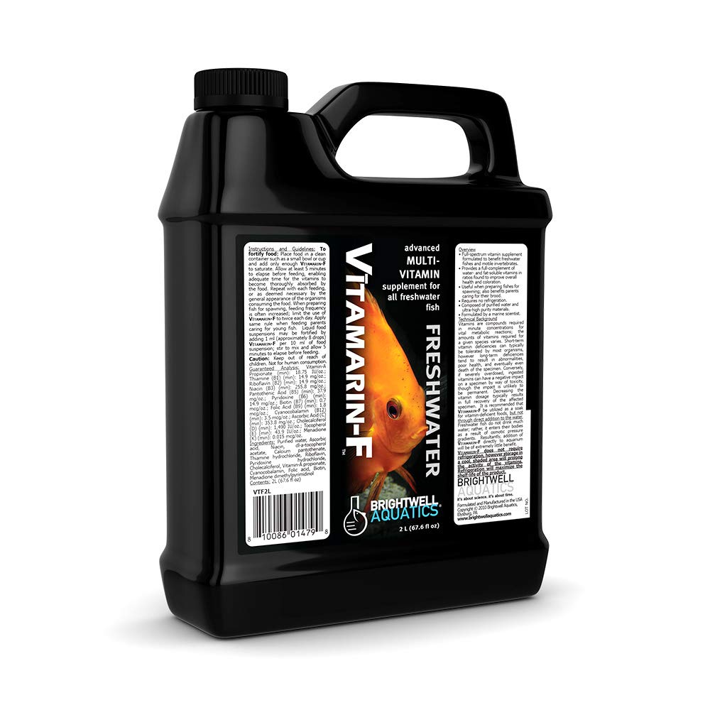Brightwell Aquatics Vitamarin-F – Complete Vitamin Supplement for Freshwater Fish & Invertebrates – Supports Health, Color & Spawning – No Refrigeration, 250 ml