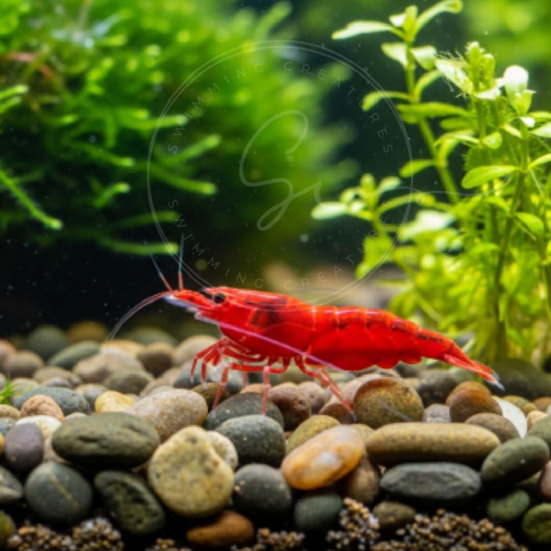 Swimming Creatures™ Freshwater Aquarium Shrimp - A Perfect Combo to Brighten Your Aquarium! (20 Mixed + 4 Assassin Snail)