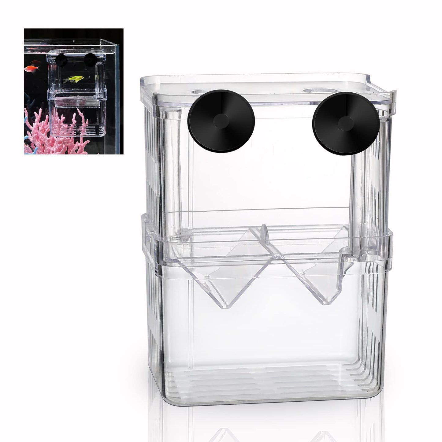 Boxtech Aquarium Fish Tank Hatchery Incubator Breeding Box, Acrylic White Breeder Isolation Divider Hatching Boxes Accessory Small Baby Fishes Shrimp Clownfish Guppy - Buy The Sea Aquatics