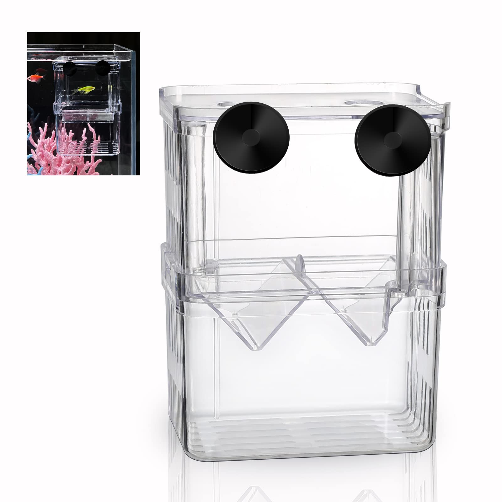 Boxtech Aquarium Fish Tank Hatchery Incubator Breeding Box, Acrylic White Breeder Isolation Divider Hatching Boxes Accessory Small Baby Fishes Shrimp Clownfish Guppy - Buy The Sea Aquatics