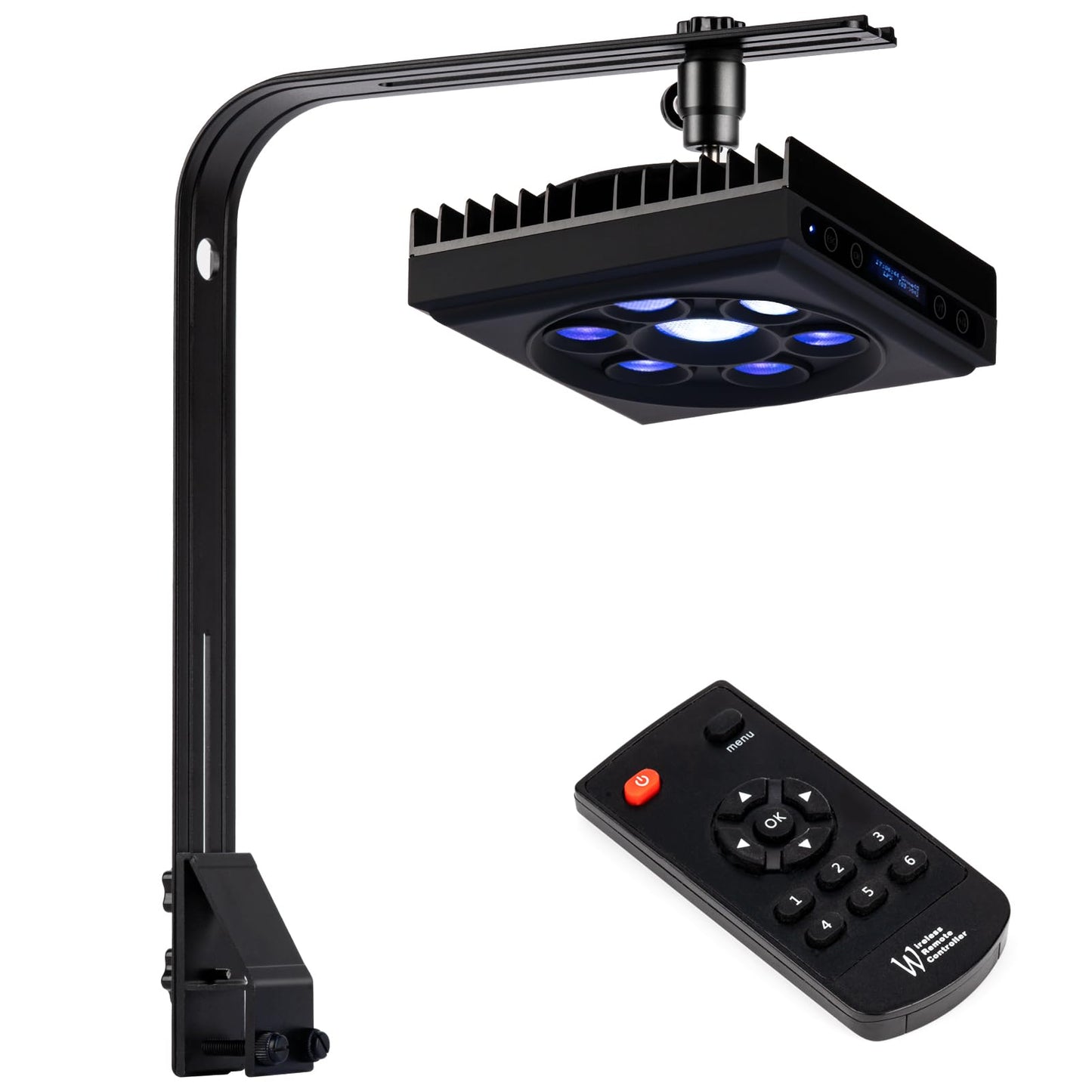 Aquarium Light- 140W Reef Light Wide Coverage Sunrise Sunset Moonlight Saltwater Lights for Coral with Master Slave Group Control & Timer & Screen