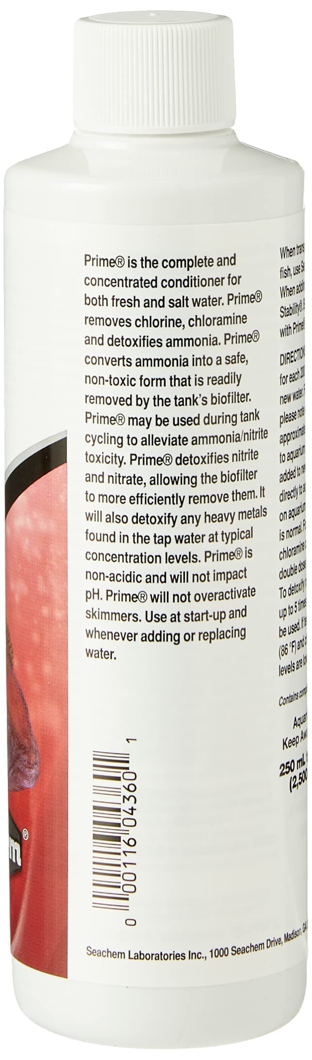 Seachem Prime Fresh and Saltwater Conditioner - Chemical Remover and Detoxifier 500 ml