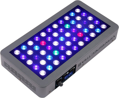 VIPARSPECTRA 165W LED Aquarium Light Dimmable Full Spectrum LED Reef Lights for Coral Saltwater Fish Tank, Remote/Timer Control, Programmable Auto On/Off, Blue/White Dual Channel Brightness 0 - 100% - Buy The Sea Aquatics