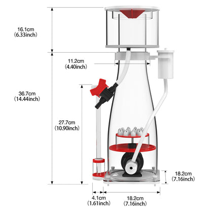 MagTool Aquarium in-Sump DC Protein Skimmer, with Controllable DC Pinwheel Pump for Up to 135-185Gal Reef Tank (N170 Plus)