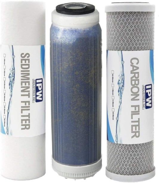 Replacement Water Filter Replacement Set for 4 Stage Reef-Aquarium Deionized Reverse Osmosis Water Filter System; Membrane Not Included