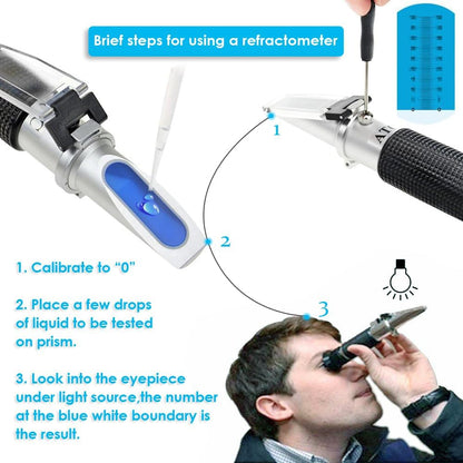 Agriculture Solutions Salinity Refractometer for Seawater and Marine Fishkeeping Aquarium 0 - 100 PPT with Automatic Temperature Compensation - Buy The Sea Aquatics