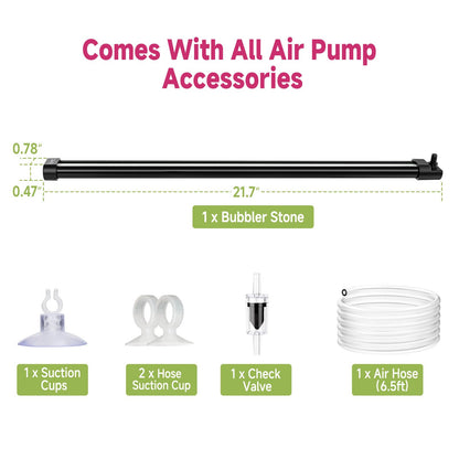 hygger Aquarium Bubble Curtain Wall, Quiet Fish Tank Air Stone with Accessories, High Dissolved Aquarium Bubbler Oxygen Diffuser Decoration for Freshwater & Saltwater - Buy The Sea Aquatics