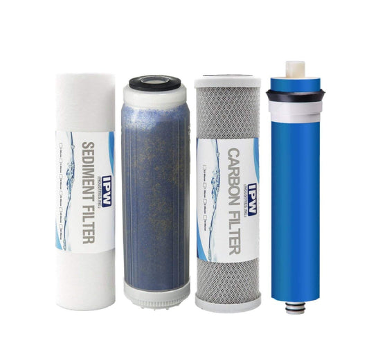 Replacement Water Filter Set for 4 Stage Reef-Aquarium Deionized Reverse Osmosis Water Filter System 75 GPD