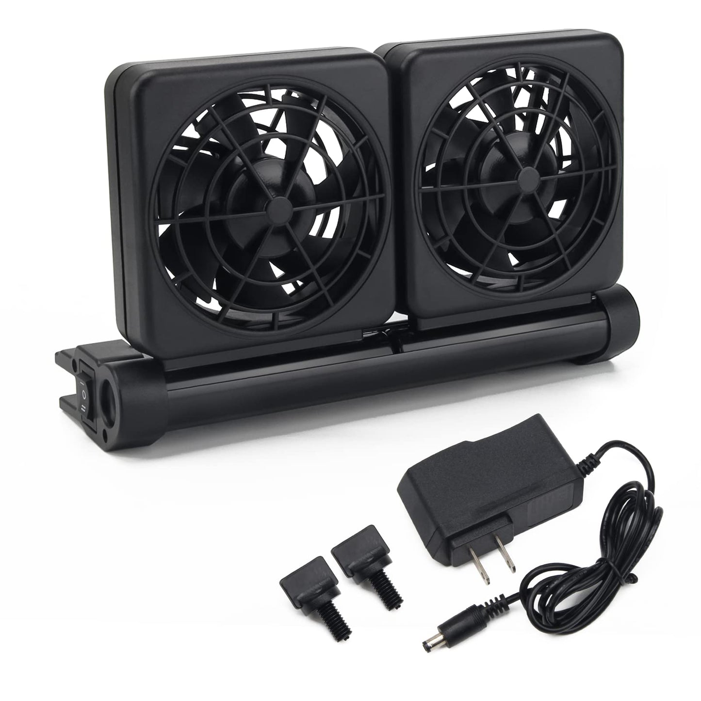 Aquarium Fan 2 3 4 Heads, Aquarium Chillers Cooling Fan Adjustable Fish Tank Cooling Fan with 2 Wind Speed Fan for Water Tank, Aquarium Tank Chiller (4 Head) - Buy The Sea Aquatics