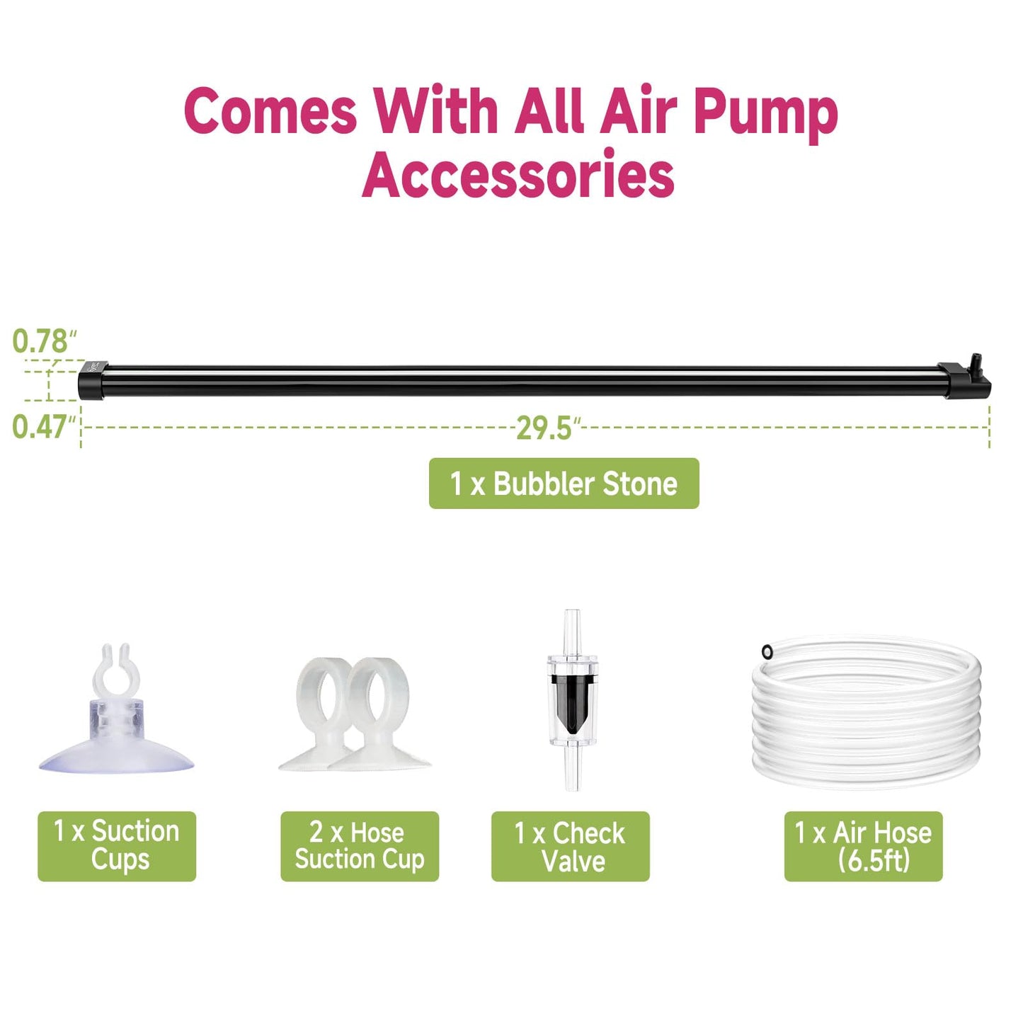 hygger Aquarium Bubble Curtain Wall, Quiet Fish Tank Air Stone with Accessories, High Dissolved Aquarium Bubbler Oxygen Diffuser Decoration for Freshwater & Saltwater - Buy The Sea Aquatics