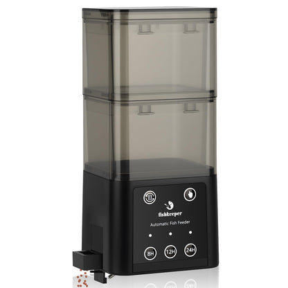 fishkeeper Automatic Fish Feeder for Aquarium - 520ML Large Capacity Adjustable Fish Feeder Automatic Dispenser with Timer for Vacation, Weekend or Daily Use, Three Fixed Methods - Buy The Sea Aquatics