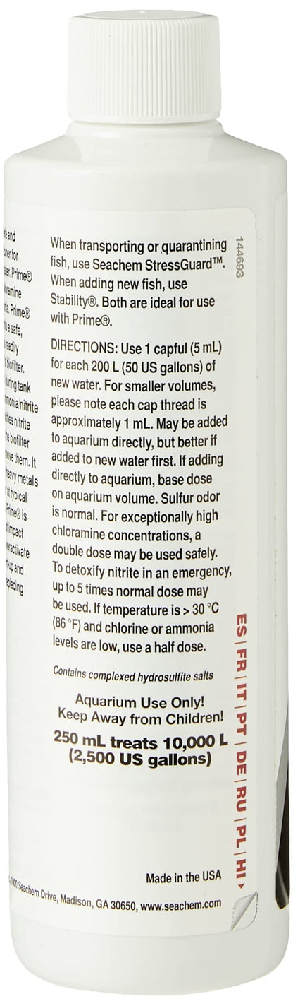 Seachem Prime Fresh and Saltwater Conditioner - Chemical Remover and Detoxifier 500 ml