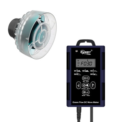 hygger Mini Wave Maker For Aquarium, Ultra-quiet Transparent Wavemaker With Controller, Adjustable Flow Magnetic DC 12V 850GPH Powerhead, Circulation Pump For 20-80Gallon Freshwater Coral Reef Tank