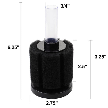 AQUANEAT Aquarium Sponge Filter Breeding Fry Betta Shrimp Nano Fish Tank 4pcs (Large up to 60Gal)