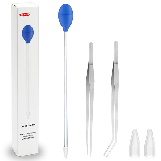 2 Pcs 18.5 in Long Pipette for Fish Tank Coral Food Feeder Long Syringe Aquarium Coral Feeding Tube for Marine Fish Reef Aquatic Plant Spider Snake Lizard