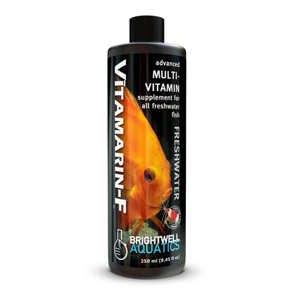 Brightwell Aquatics Vitamarin-F – Complete Vitamin Supplement for Freshwater Fish & Invertebrates – Supports Health, Color & Spawning – No Refrigeration, 250 ml