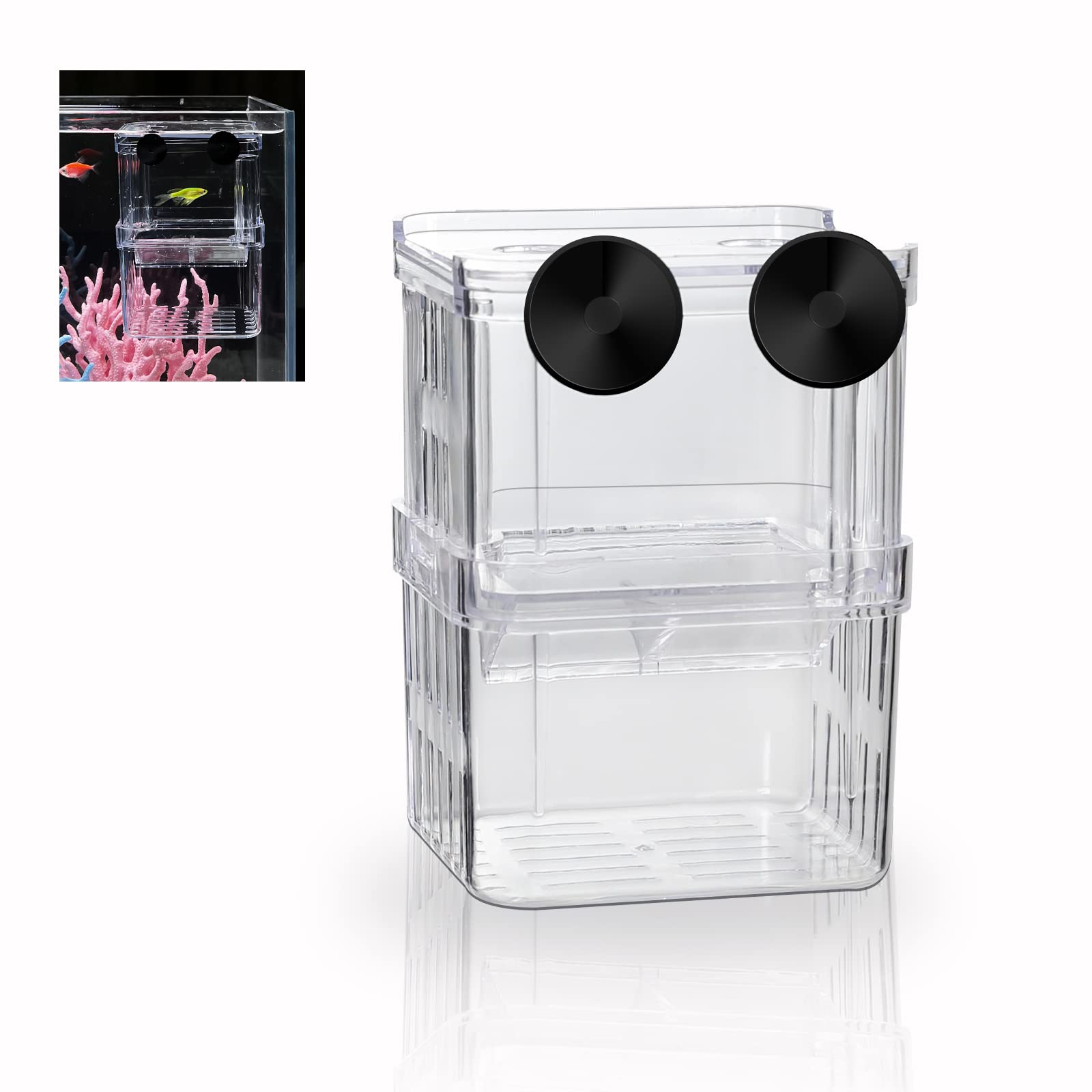 Boxtech Aquarium Fish Tank Hatchery Incubator Breeding Box, Acrylic White Breeder Isolation Divider Hatching Boxes Accessory Small Baby Fishes Shrimp Clownfish Guppy - Buy The Sea Aquatics