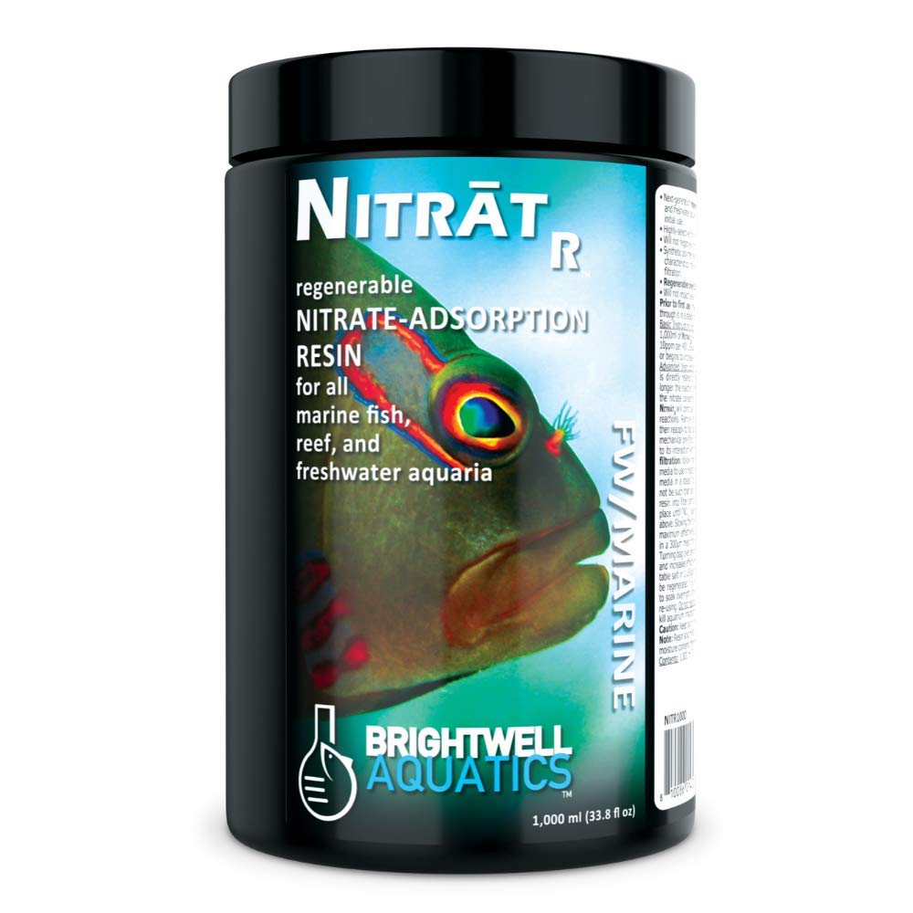 Brightwell Aquatics Nitrat-R – Nitrate Removing Resin Filter Media for All Marine and Freshwater Aquariums, 500-ml