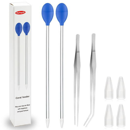 2 Pcs 18.5 in Long Pipette for Fish Tank Coral Food Feeder Long Syringe Aquarium Coral Feeding Tube for Marine Fish Reef Aquatic Plant Spider Snake Lizard