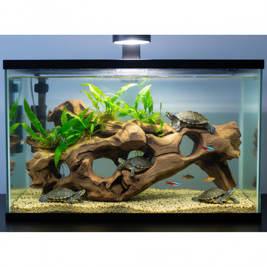 emours Porous Natural Driftwood for Aquarium, Aquascaping Driftwood with Holes, Hand-Selected Tunnels & Hideouts, Aquascaping Hardscape, Terrarium Reptile Décor, No Paint or Resin (12-16" (30-40 cm))