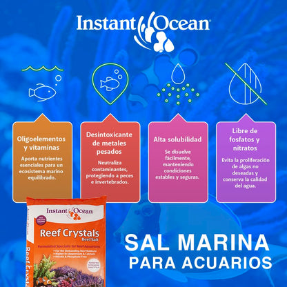 Instant Ocean Reef Crystals Reef Salt For 160 Gallons, Enriched Formulation For Aquariums