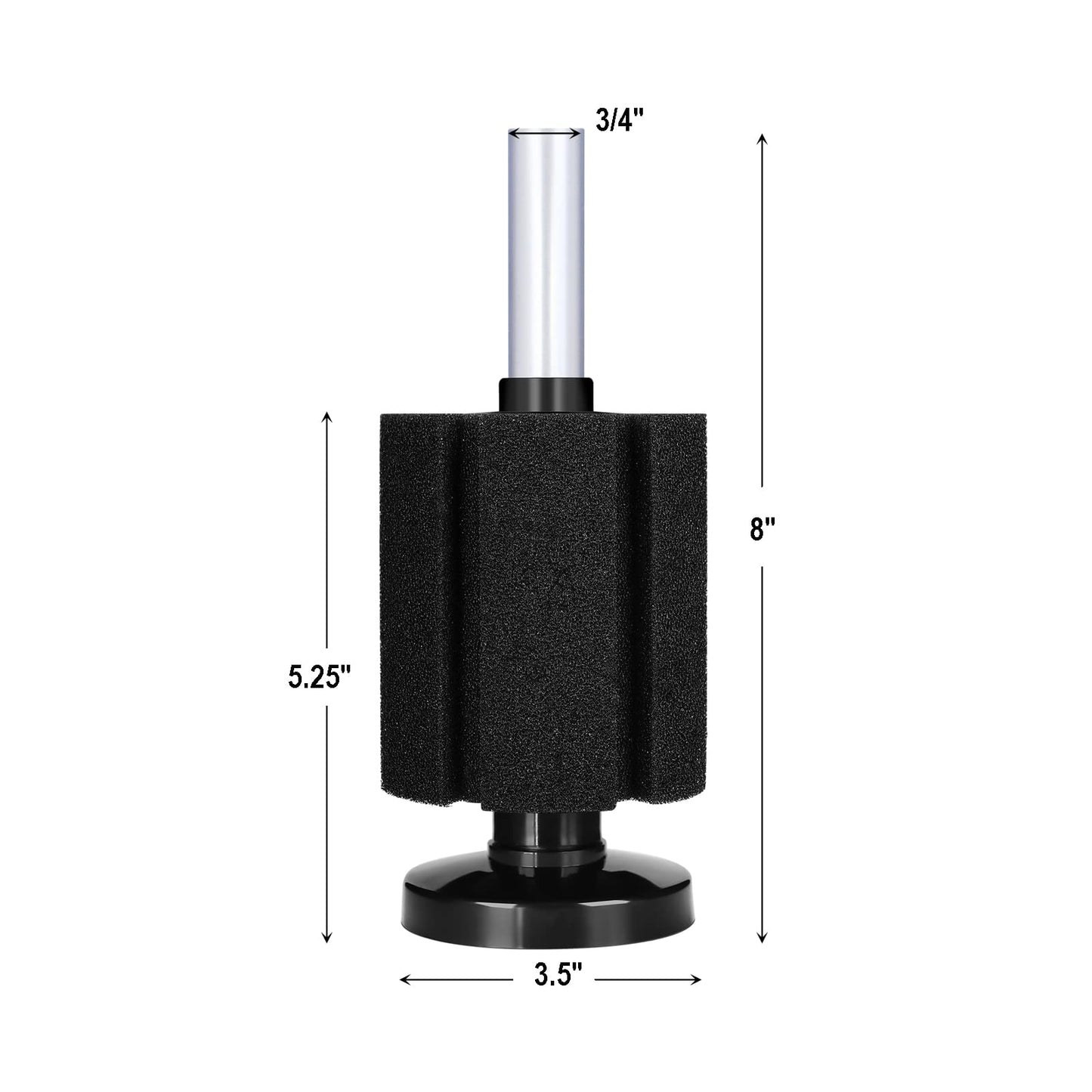 AQUANEAT Aquarium Sponge Filter Breeding Fry Betta Shrimp Nano Fish Tank 4pcs (Large up to 60Gal)