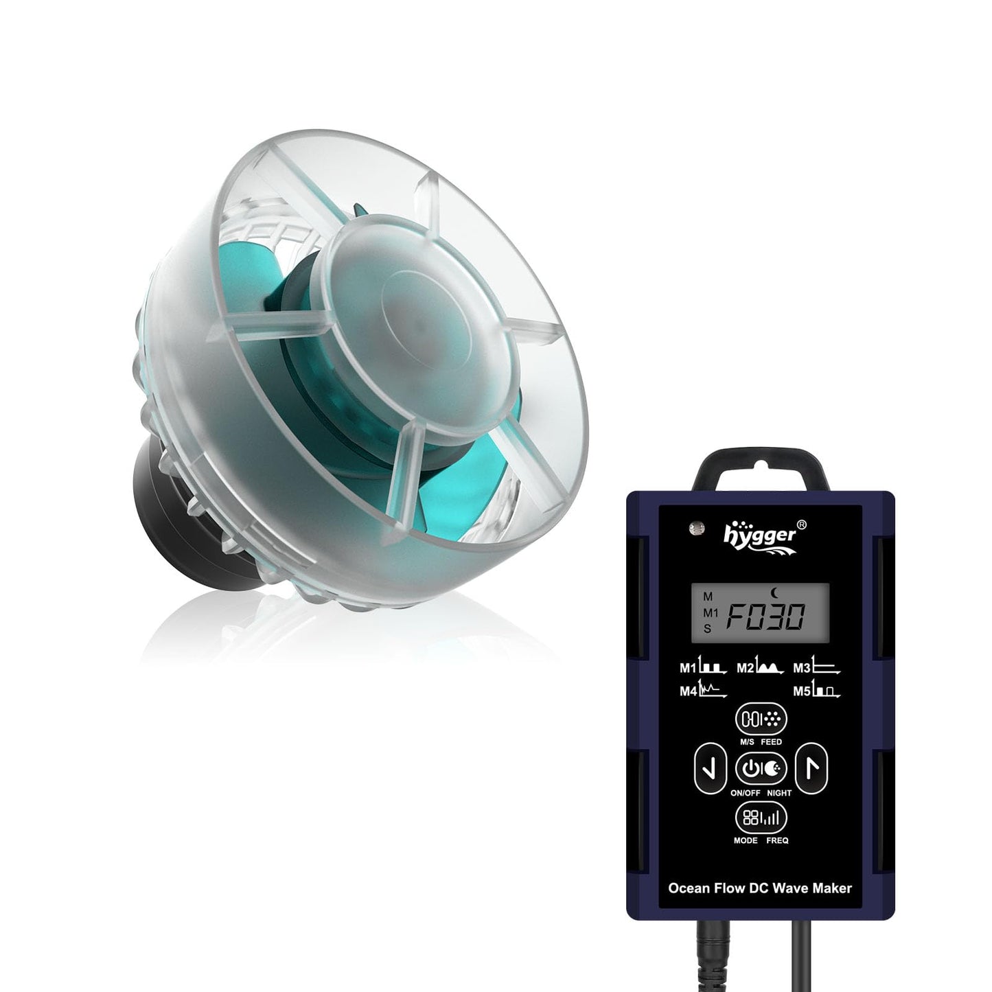 hygger Mini Wave Maker For Aquarium, Ultra-quiet Transparent Wavemaker With Controller, Adjustable Flow Magnetic DC 12V 850GPH Powerhead, Circulation Pump For 20-80Gallon Freshwater Coral Reef Tank