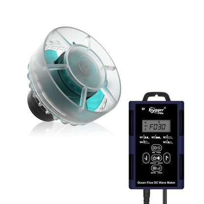 hygger Mini Wave Maker For Aquarium, Ultra-quiet Transparent Wavemaker With Controller, Adjustable Flow Magnetic DC 12V 850GPH Powerhead, Circulation Pump For 20-80Gallon Freshwater Coral Reef Tank