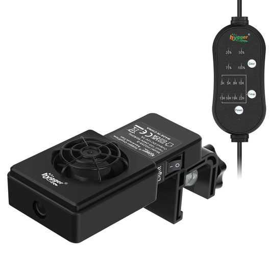hygger Aquarium Cooling Fan Quiet 3-Head Fish Tank Chiller with Adjustable Speed & Timer Aquarium Cooler for Axolotl Tank/Terrarium/Saltwater/Freshwater Accessories