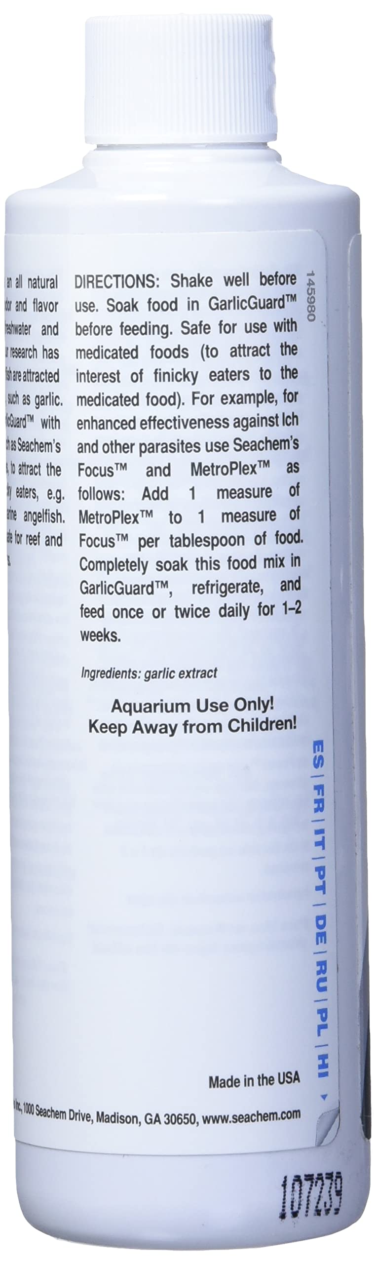 Seachem GarlicGuard 250 ml - Buy The Sea Aquatics