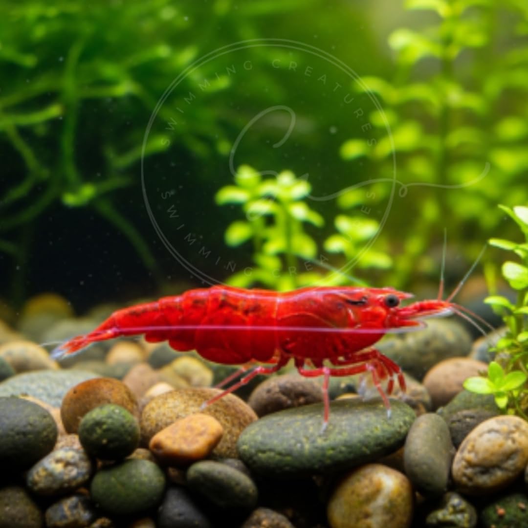 Swimming Creatures™ Freshwater Aquarium Shrimp - A Perfect Combo to Brighten Your Aquarium! (20 Mixed + 4 Assassin Snail)