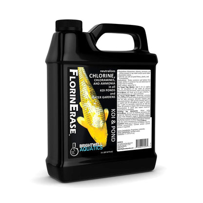 Brightwell Aquatics FlorinErase – Pond Water Conditioner for Chlorine, Chloramines, Ammonia & Nitrite Removal – Safe for Fish, Plants & Invertebrates, 2L