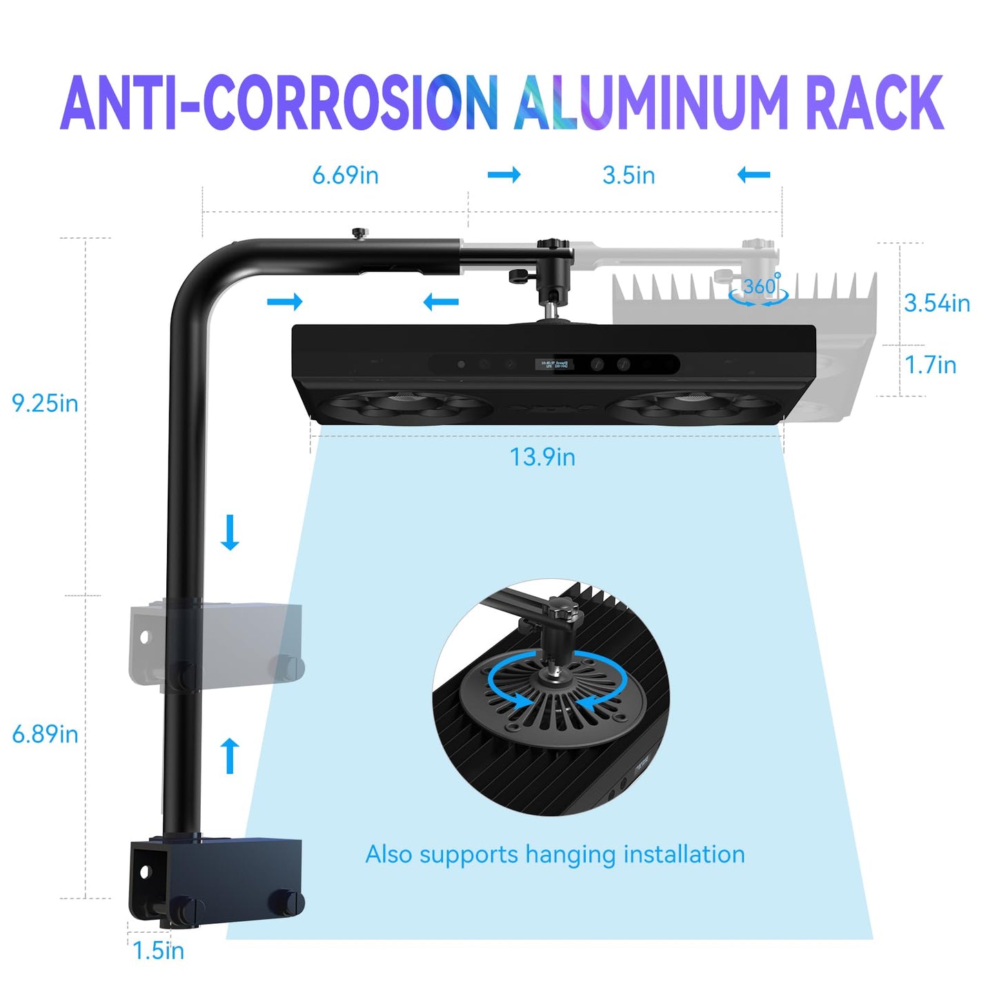 Aquarium Light- 140W Reef Light Wide Coverage Sunrise Sunset Moonlight Saltwater Lights for Coral with Master Slave Group Control & Timer & Screen