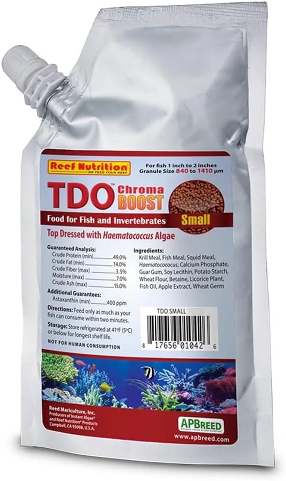 TDO Chroma Boost 3 Oz Reef Nutrition Pellet Aquarium Fish Food (Small Pellet 0.8 - 1.4mm for 1" - 2" Fish) - Buy The Sea Aquatics