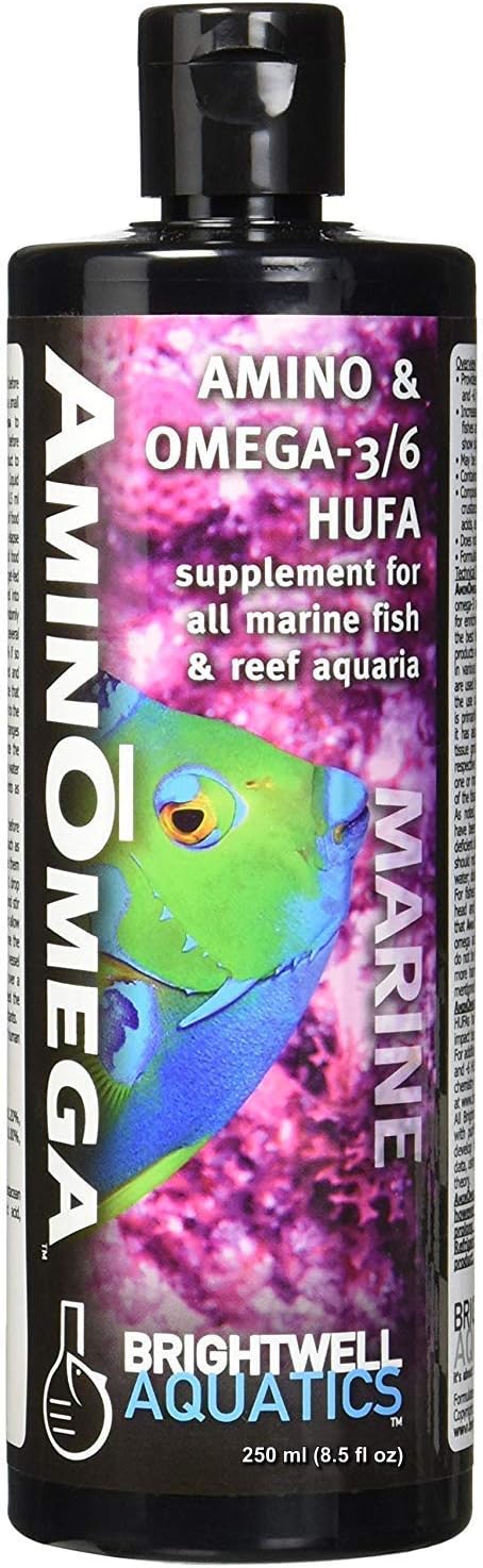 Brightwell Aquatics AminOmega - Amino & Omega - 3/6 HUFA Supplement for All Marine Fish & Reef Aquariums 60-ml