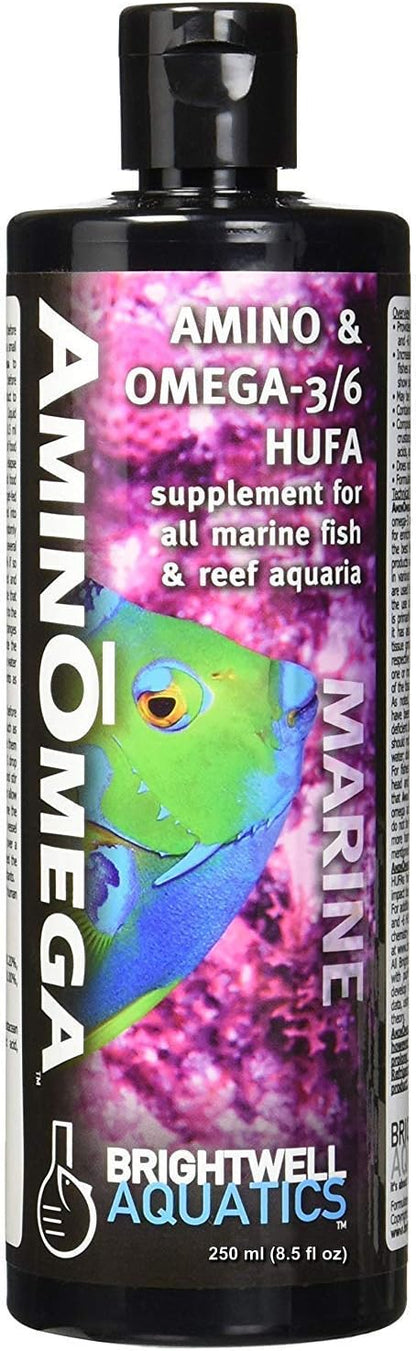 Brightwell Aquatics AminOmega - Amino & Omega - 3/6 HUFA Supplement for All Marine Fish & Reef Aquariums 60-ml