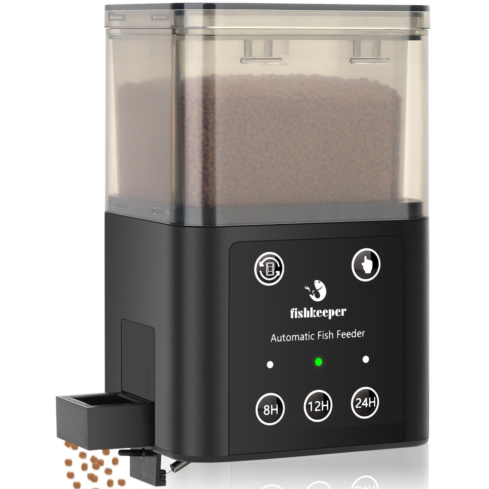fishkeeper Automatic Fish Feeder for Aquarium - 520ML Large Capacity Adjustable Fish Feeder Automatic Dispenser with Timer for Vacation, Weekend or Daily Use, Three Fixed Methods - Buy The Sea Aquatics